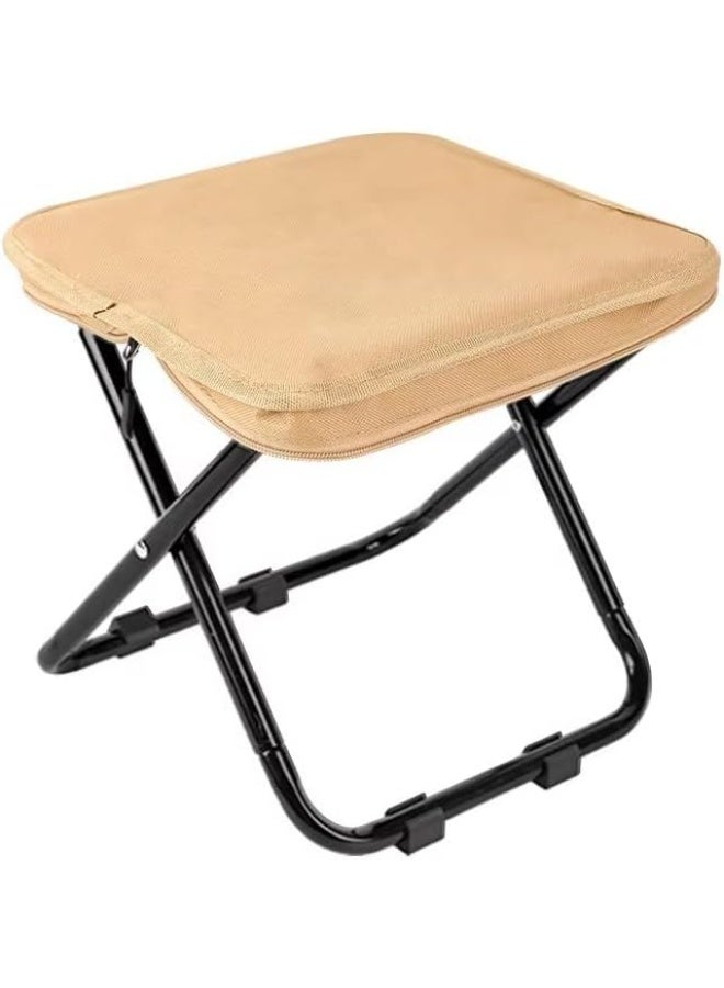 كرسي قابل للطي مع حقيبة بسحاب، مناسب للرحلات، سهل الحمل والتخزين. - Image 1